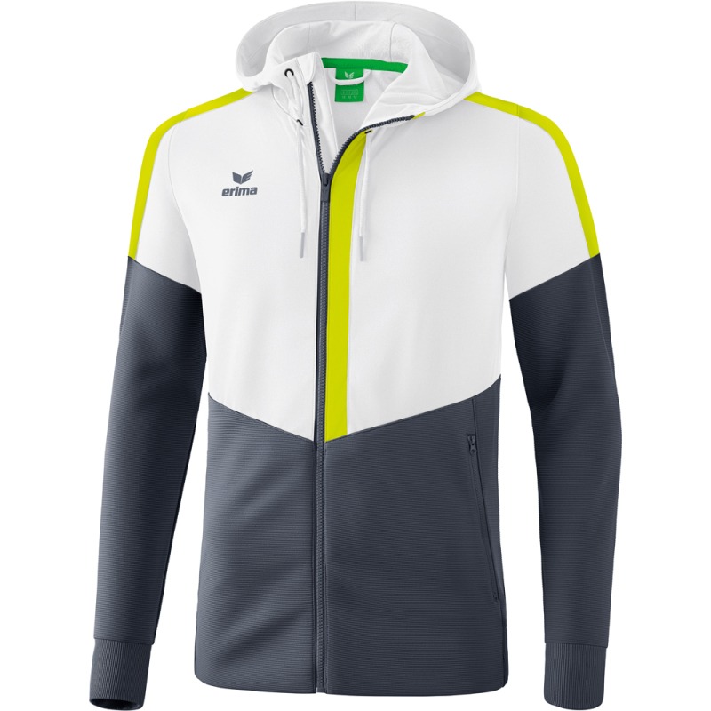 Erima Herren Trainingsjacke mit Kapuze Squad weiß-grau-grün