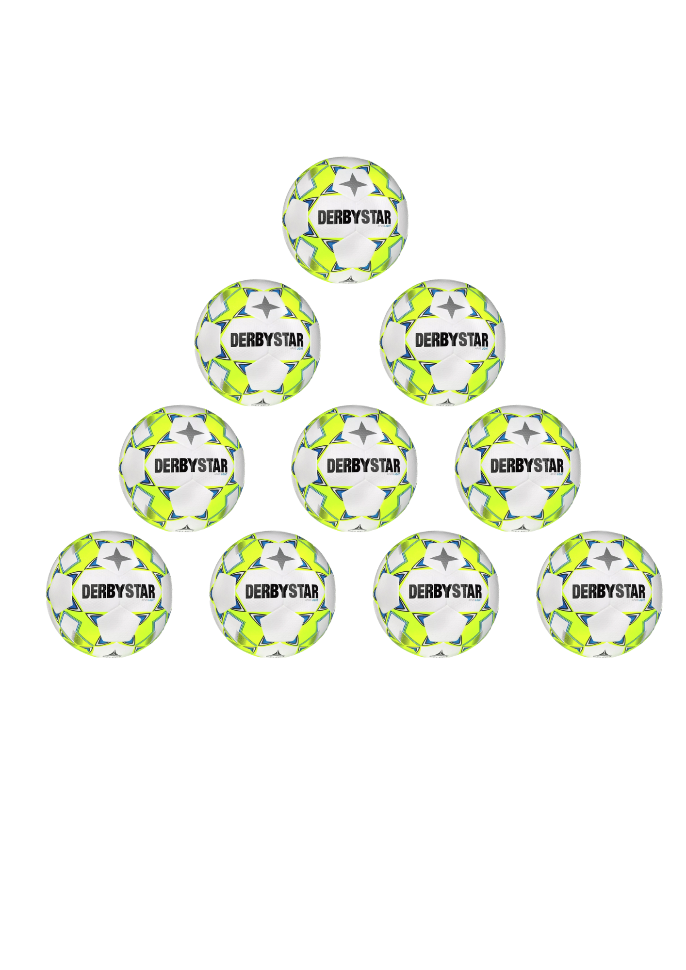 Ballpaket 10 x Derbystar Apus Light v24 weiss inkl. Ballsack | Größe 4