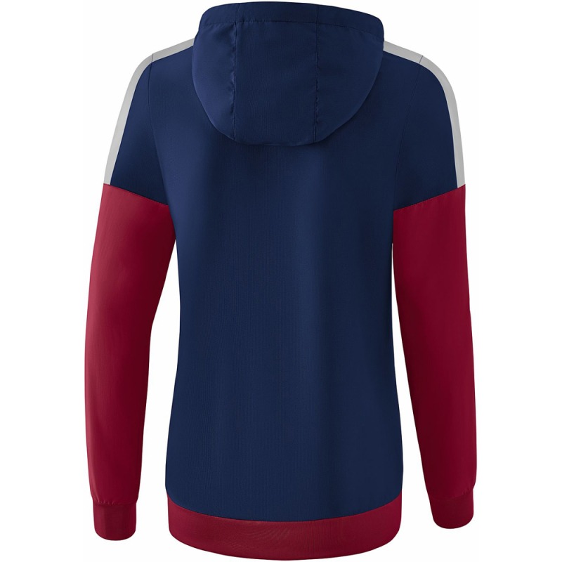 Erima Damen Tracktop Jacke mit Kapuze Squad blau-rot-grau
