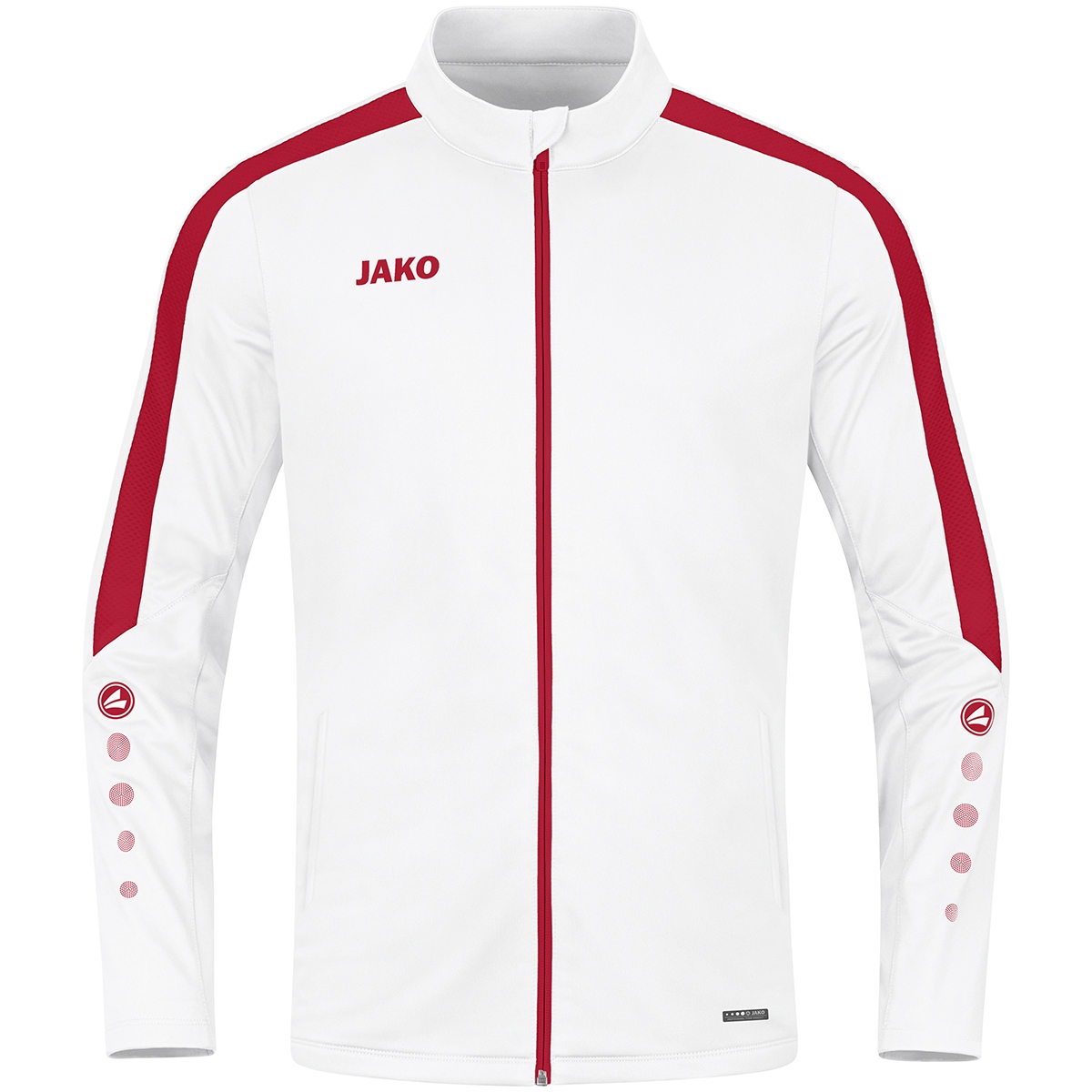 Jako Damen Polyesterjacke Power weiß/rot