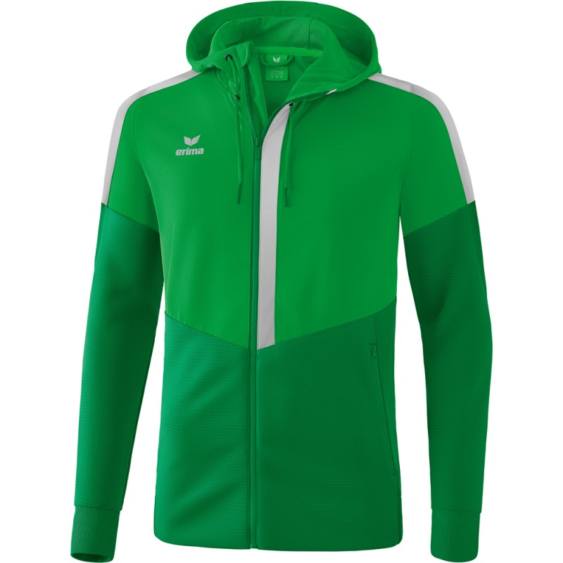 Erima Kinder Trainingsjacke mit Kapuze Squad grün-grau