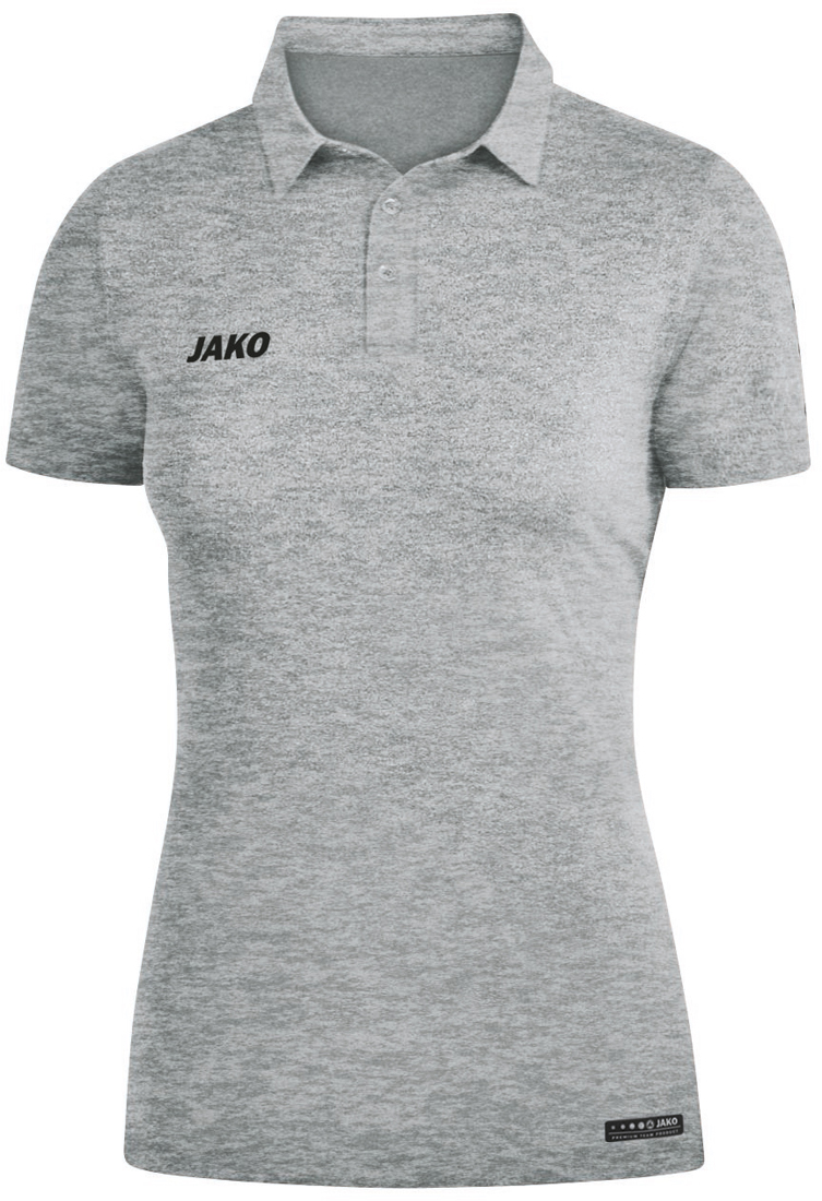 Jako Premium Basics Polo grau meliert