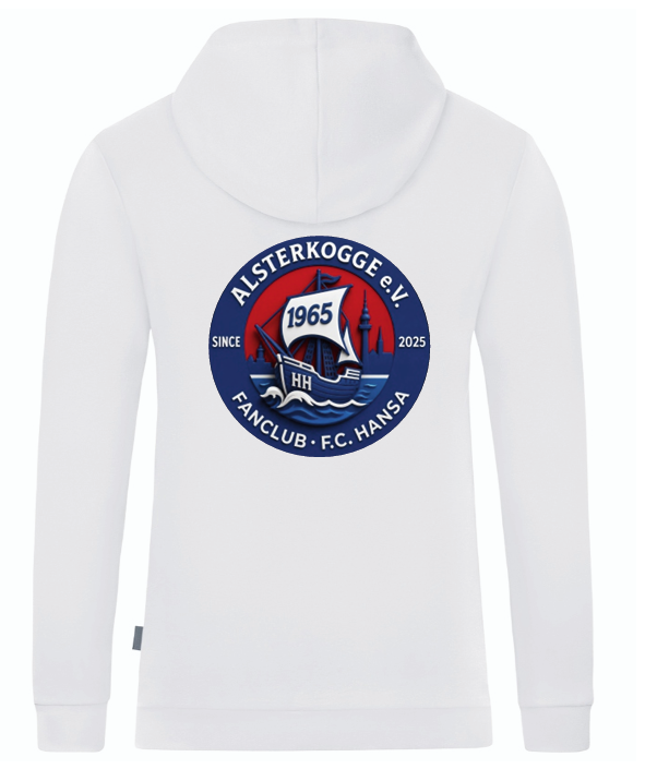 FC Hansa Fanclub Alsterkogge Kapuzensweat Organic weiß