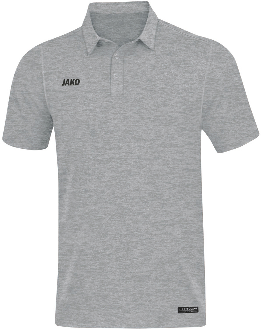 Jako Premium Basics Polo grau meliert