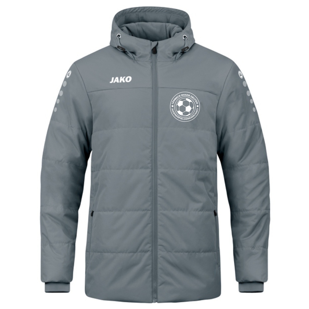 JSG Lembeck Rhade Deuten Coachjacke Team mit Kapuze steingrau