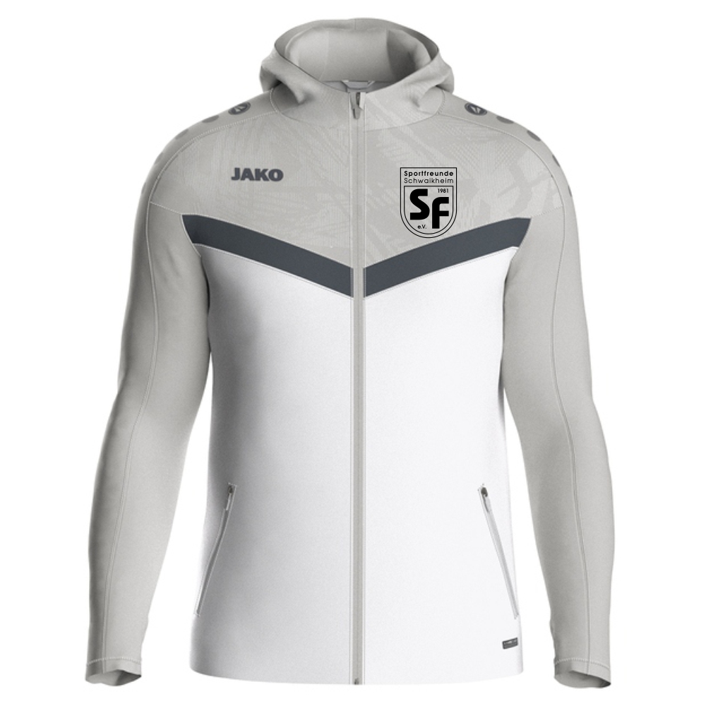 SF Schwaikheim Jako Damen Kapuzenjacke Iconic weiß/soft grey/anthra light