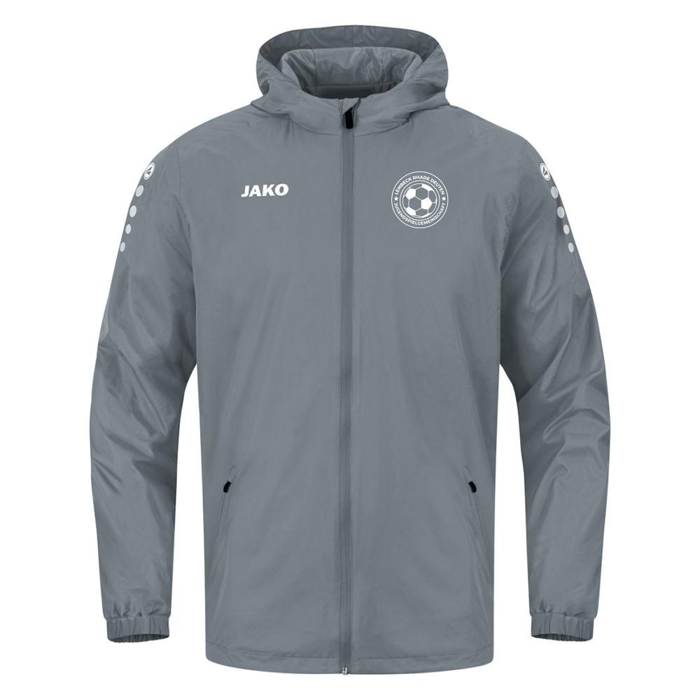 JSG Lembeck Rhade Deuten Kinder Allwetterjacke Team 2.0 grau-weiß