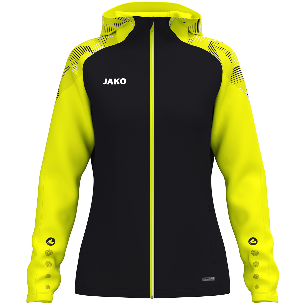 Jako Kapuzenjacke Sonic Damen schwarz/neongelb