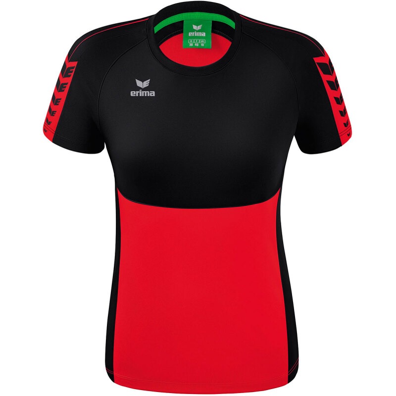 Erima Damen T-Shirt Six Wings rot-schwarz