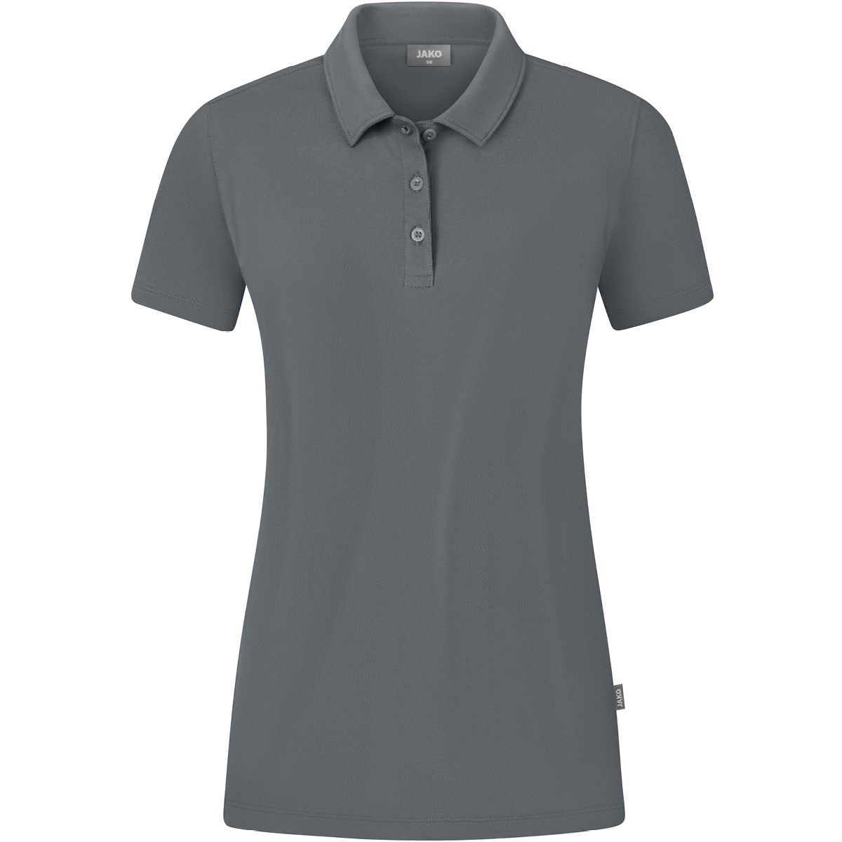 Jako Damen Polo Organic Stretch steingrau