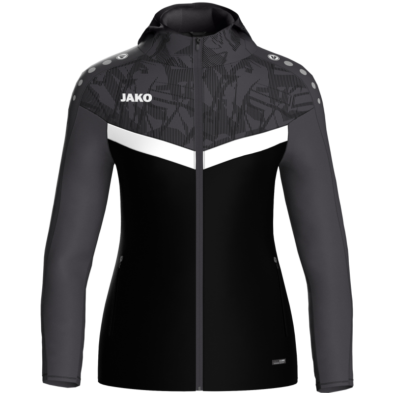 Jako Damen Kapuzenjacke Iconic  schwarz/anthrazit