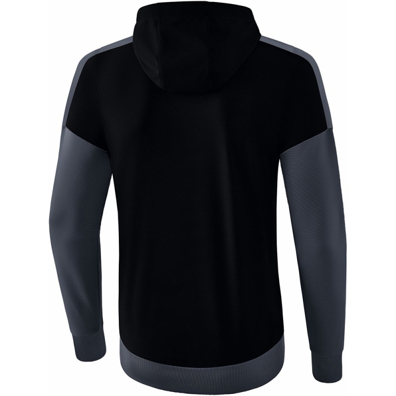 Erima Herren Trainingsjacke mit Kapuze Squad schwarz-grau