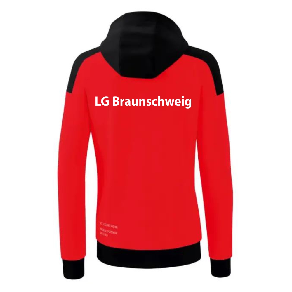 LG Braunschweig Erima Damen Change Kapuzensweatshirt rot-schwarz-weiß