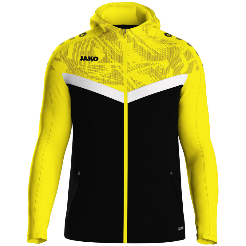 Jako  Kapuzenjacke Iconic  schwarz/soft yellow