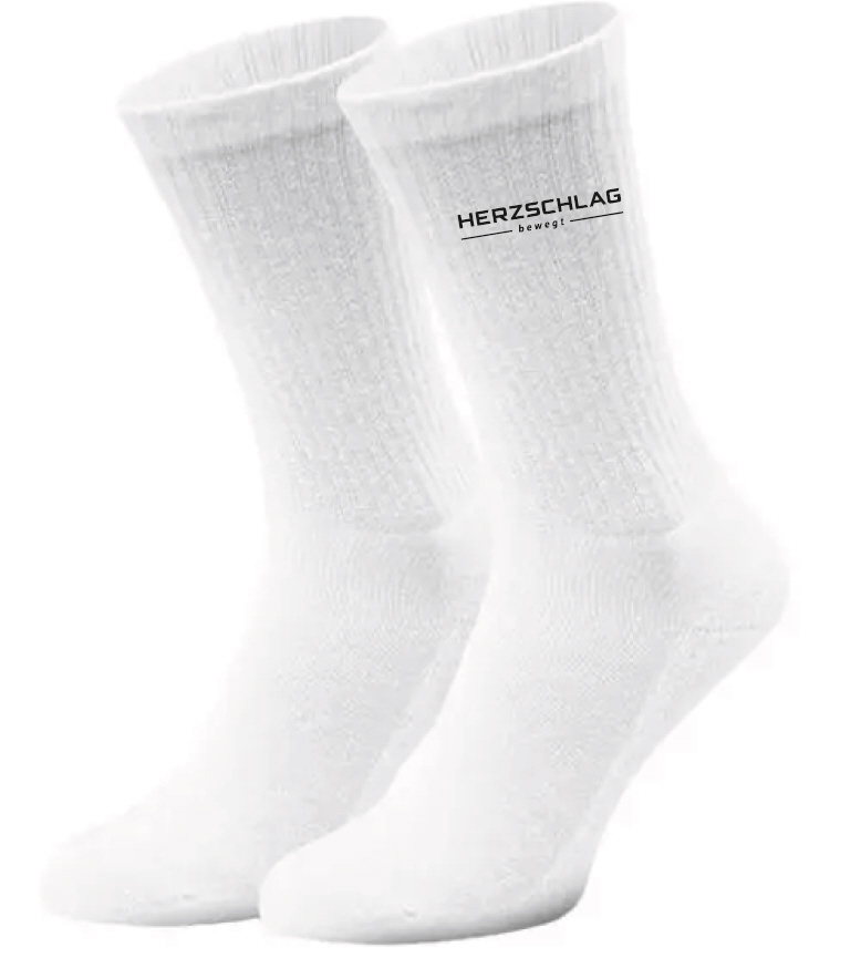 Herzschlag bewegt Socken weiß