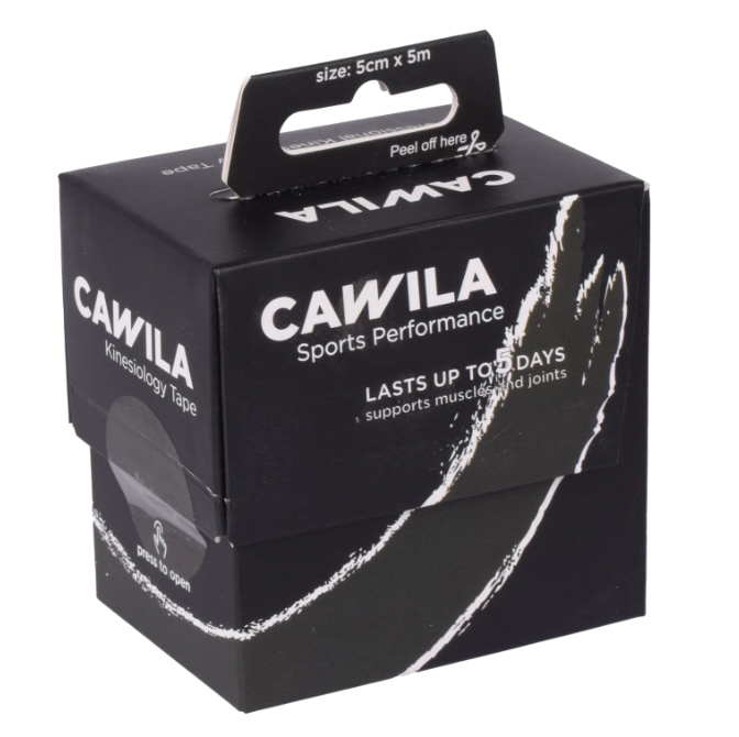 Cawila SPORTSCARE Kinesiology Tape | 5,0cm x 5m | Schwarz