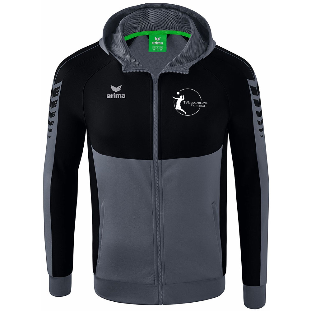 TV Neugablonz Erima Six Wings Herren Trainingsjacke mit Kapuze grau-schwarz