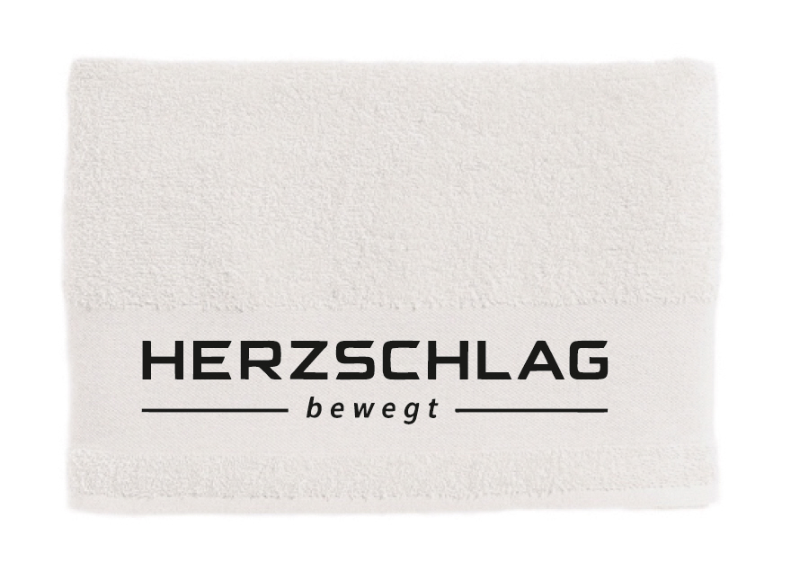 Herzschlag bewegt Handtuch 50x100cm weiß