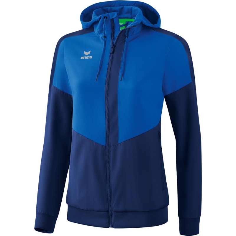Erima Damen Tracktop Jacke mit Kapuze Squad blau