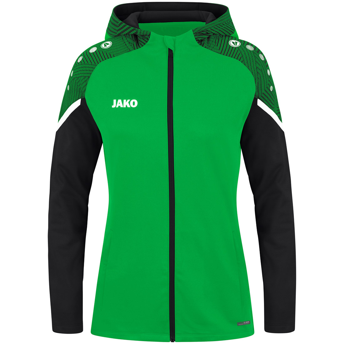 Jako Damen Kapuzenjacke Performance grün-schwarz