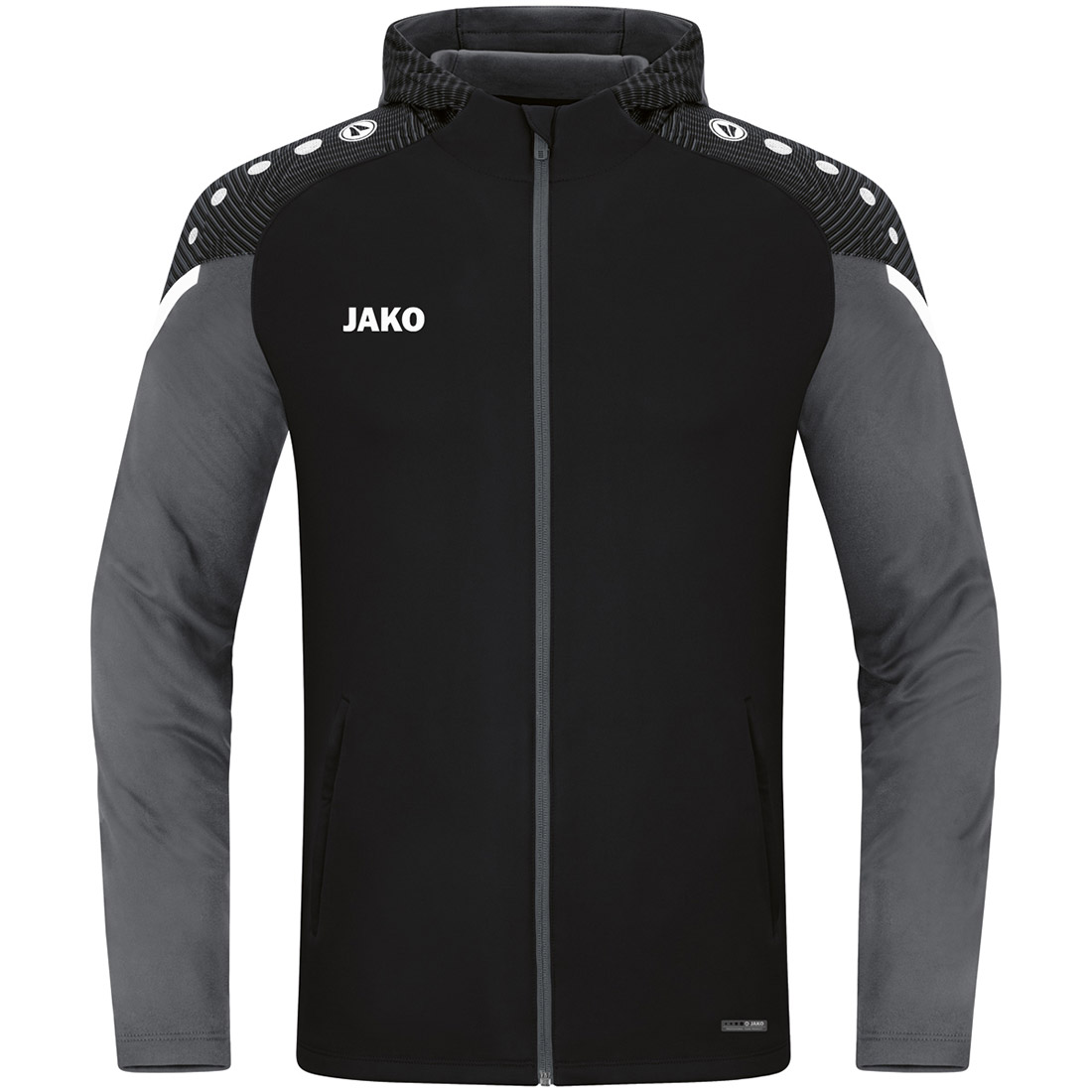 Jako Kinder Kapuzenjacke Performance schwarz-grau