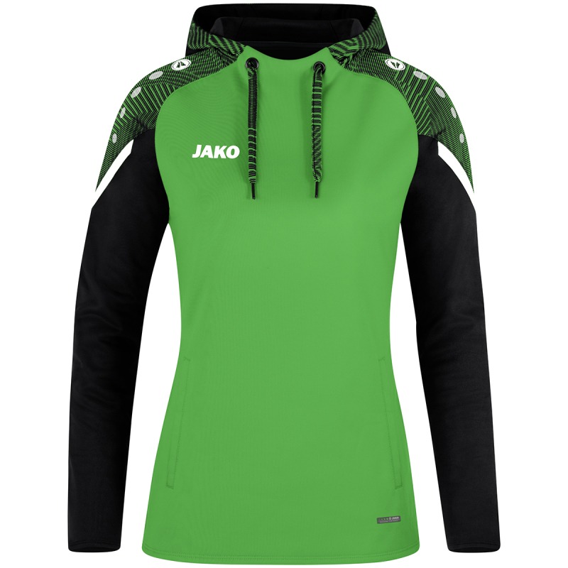 Jako Damen Kapuzensweat Performance soft green/schwarz