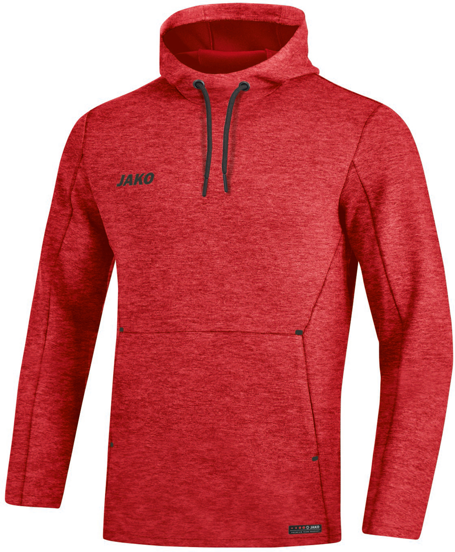 Jako Premium Basics Kapuzensweat rot meliert