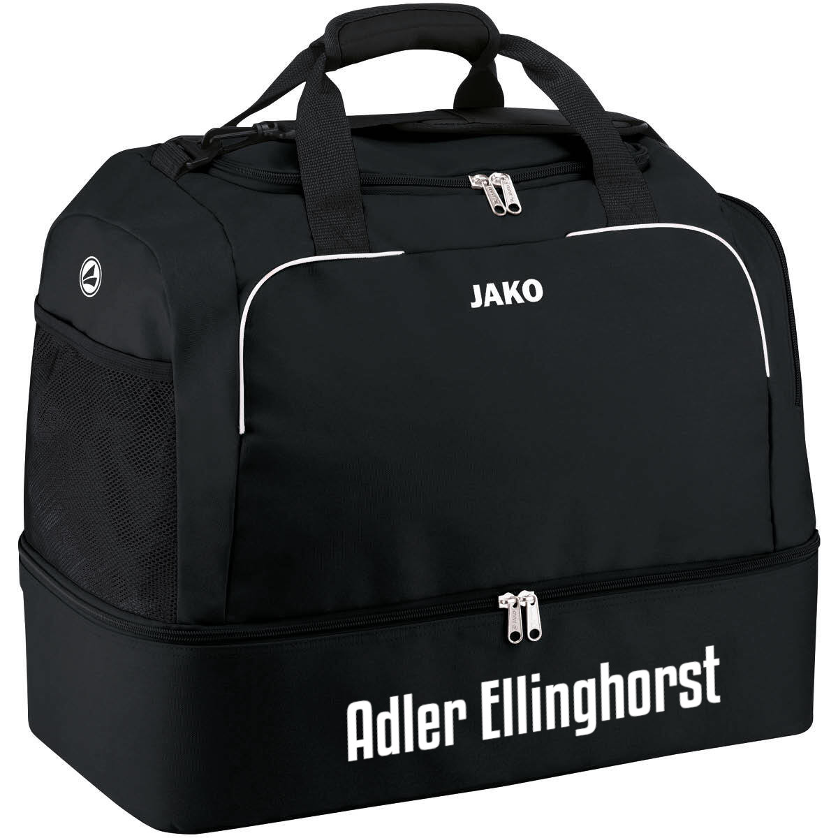 Adler Ellinghorst Sporttasche Classico mit Bodenfach schwarz-weiß