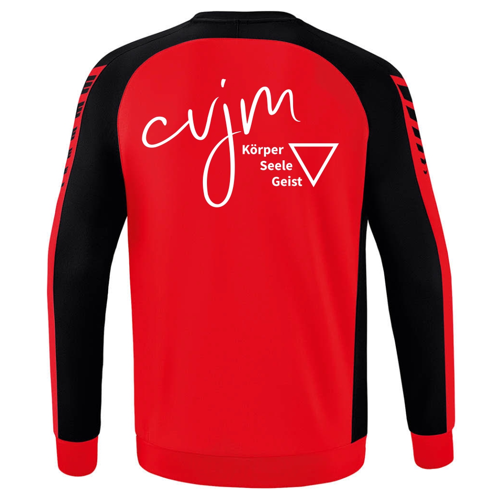 CVJM Erima Six Wings Unisex Sweatshirt rot-schwarz