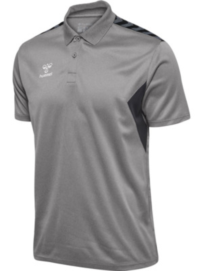 Hummel Hmlauthentic 24 PL Herren Poloshirt grau