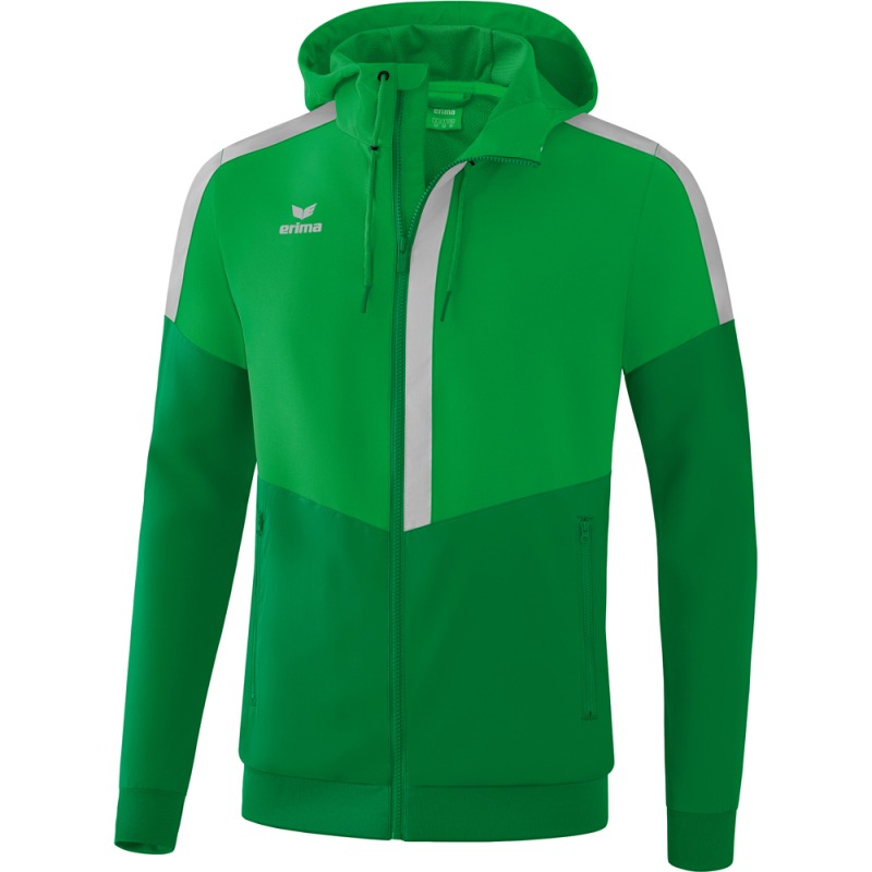 Erima Herren Tracktop Jacke mit Kapuze Squad grün-grau