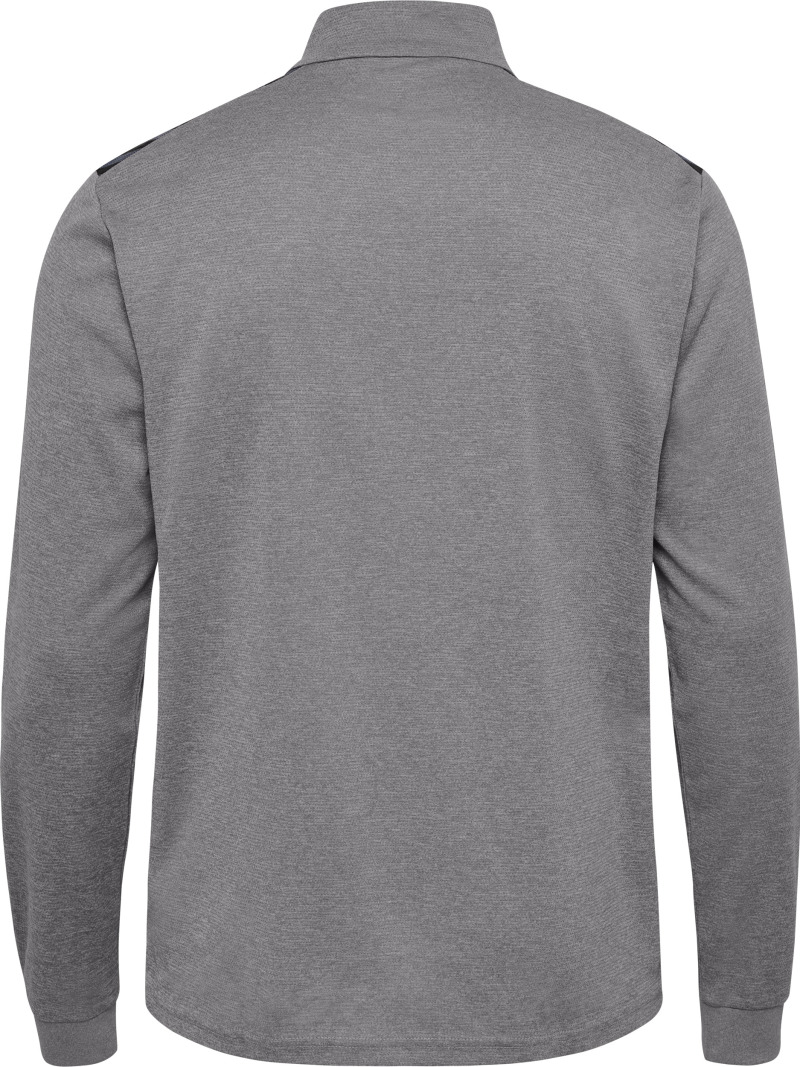 Hummel Hmlauthentic 24 PL Herren Sweatshirt mit kurzem Reißverschluss grau