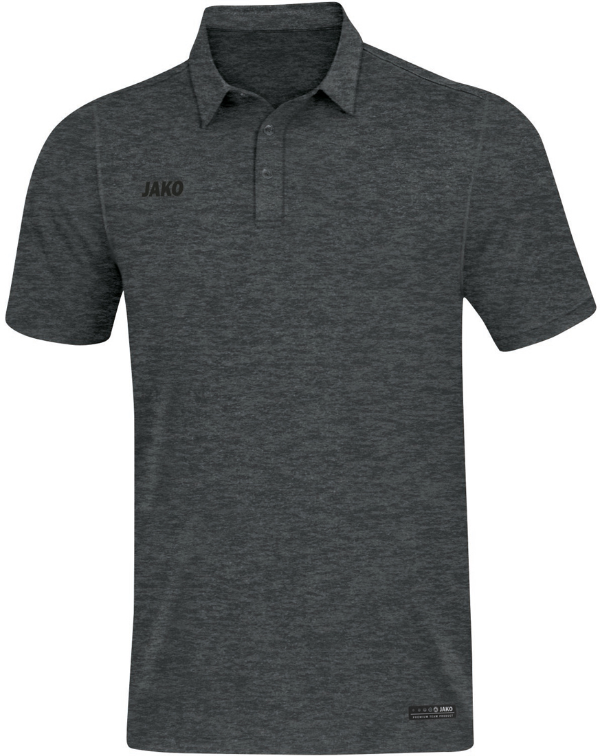 Jako Premium Basics Polo anthrazit meliert