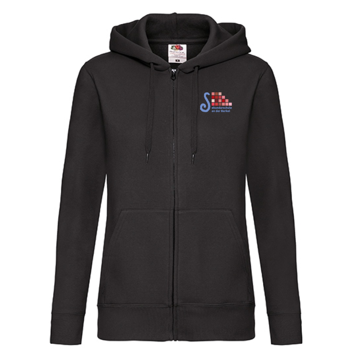 Sekundarschule Vreden Damen Premium Hooded Sweat Jacke Schwarz Schul Logo