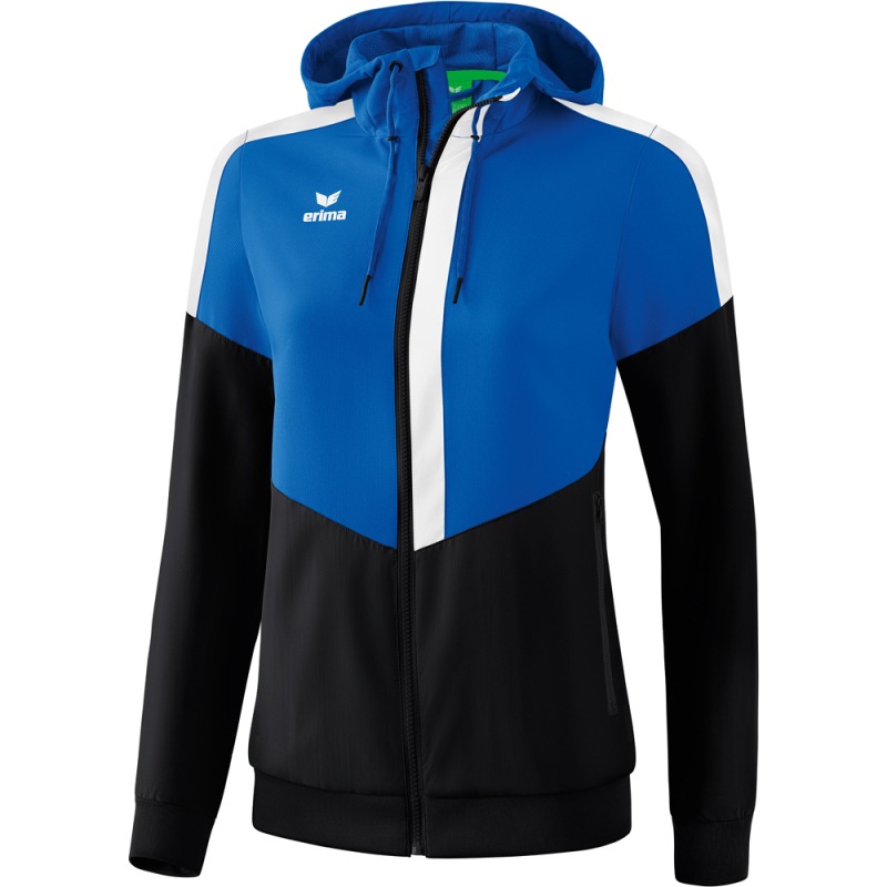 Erima Damen Tracktop Jacke mit Kapuze Squad blau-schwarz