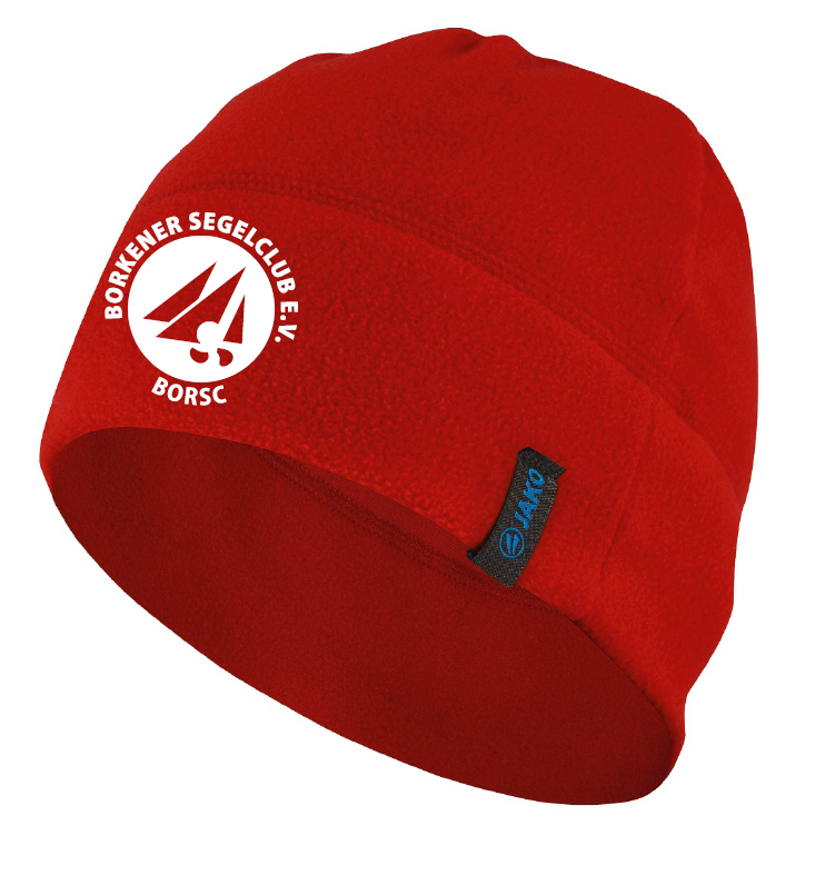 Borkener Segelclub Fleecemütze rot mit Stick