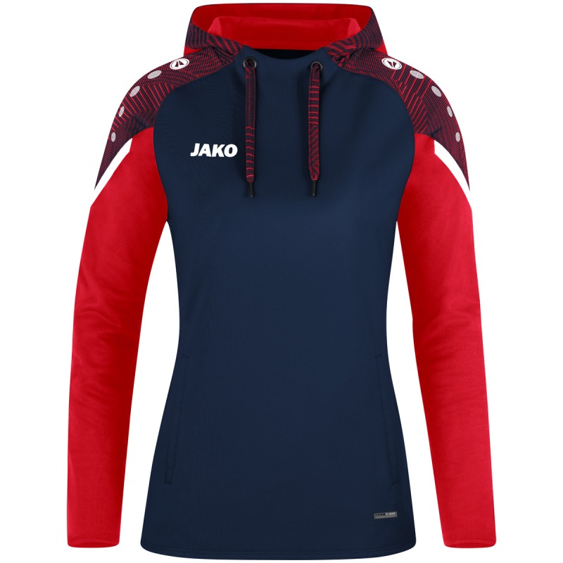 Jako Damen Kapuzensweat Performance marine/rot