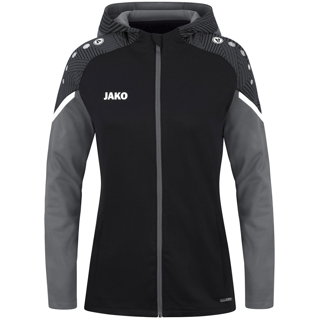 Jako Damen Kapuzenjacke Performance schwarz-grau