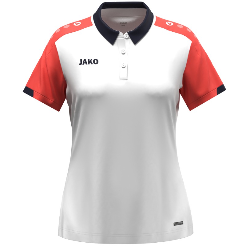 Jako Damen Polo Dynamic Damen weiß-coral-marine