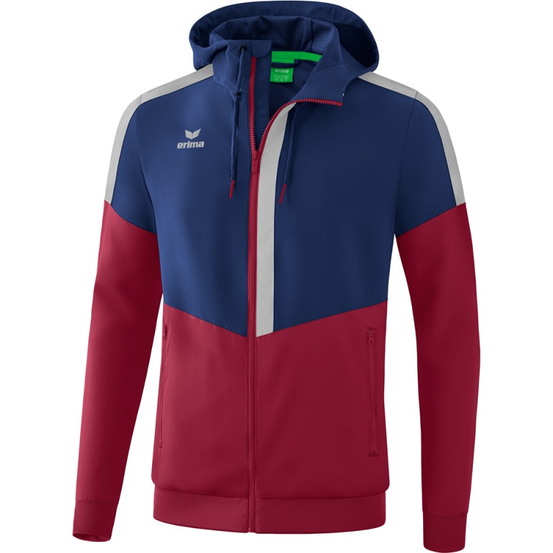 Erima Herren Tracktop Jacke mit Kapuze Squad blau-rot-grau
