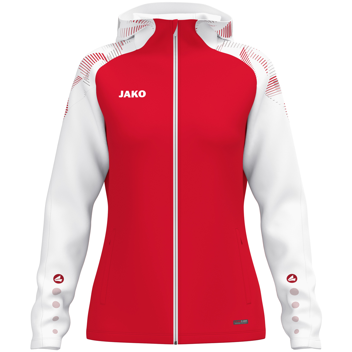 Jako Kapuzenjacke Sonic Damen rot/weiß