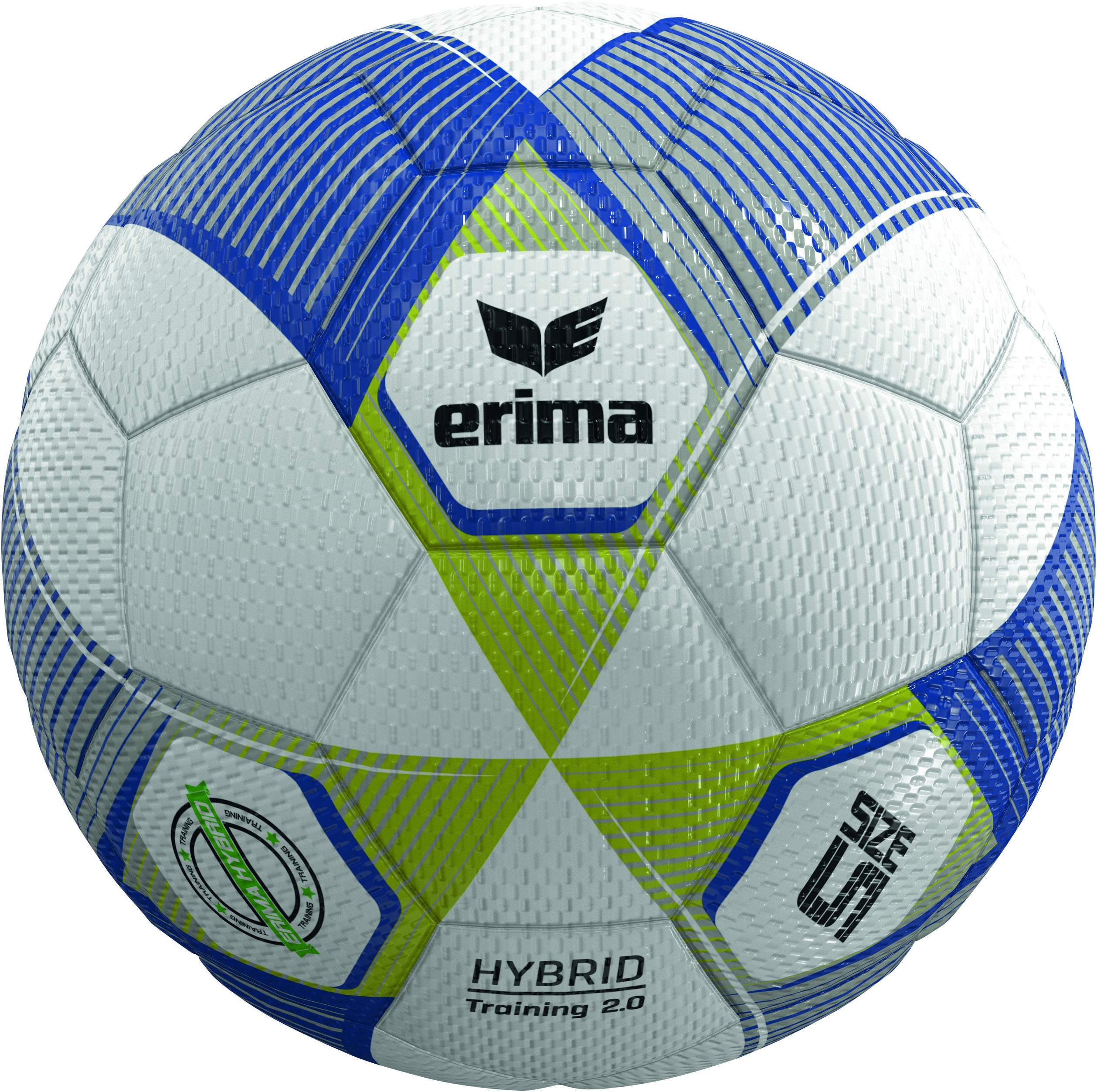 Erima Trainingsball Hybrid 2.0 metallic blue/silver/lime | Größe 5