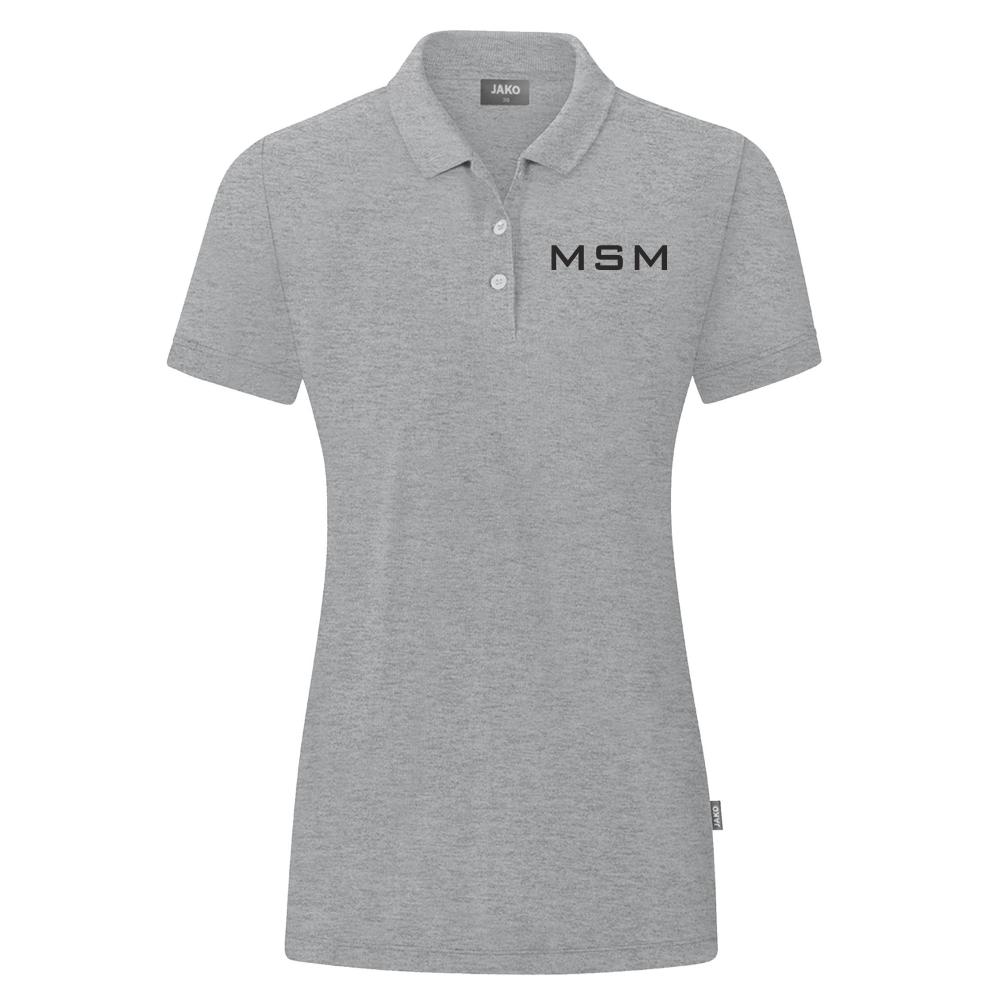MSM Damen Polo Organic hellgrau