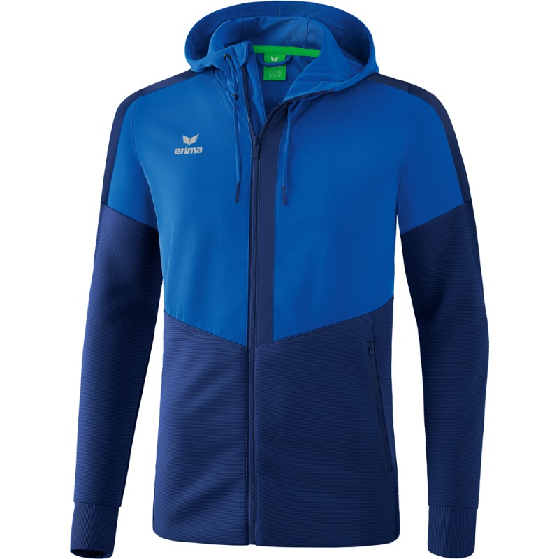 Erima Herren Trainingsjacke mit Kapuze Squad blau
