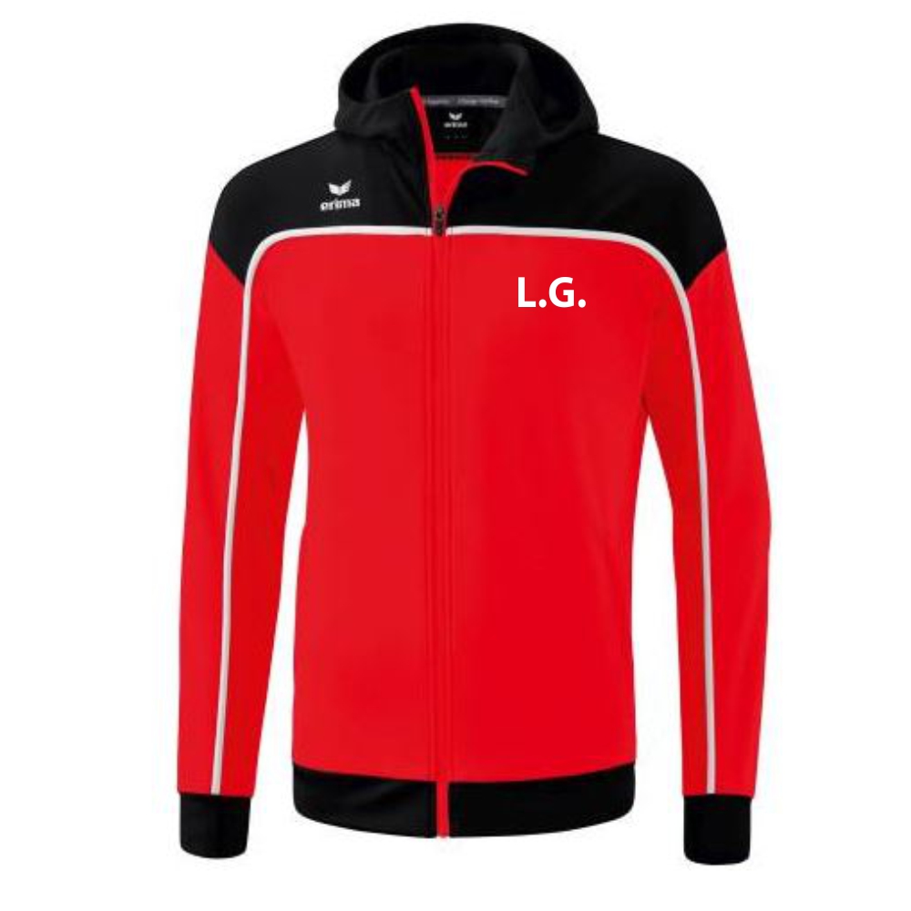 LG Braunschweig Erima Herren Change Trainingsjacke mit Kapuze rot-schwarz-weiß
