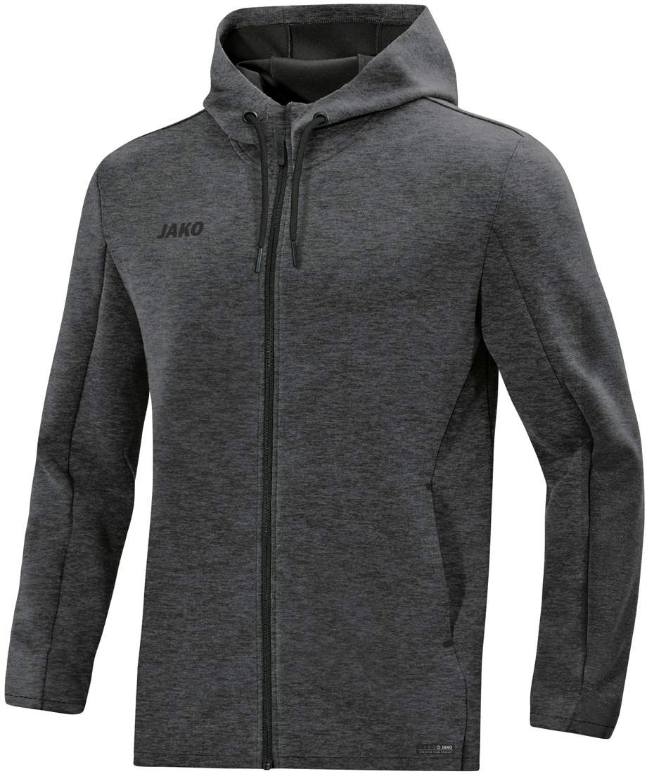 Jako Premium Basics Kapuzenjacke anthrazit meliert