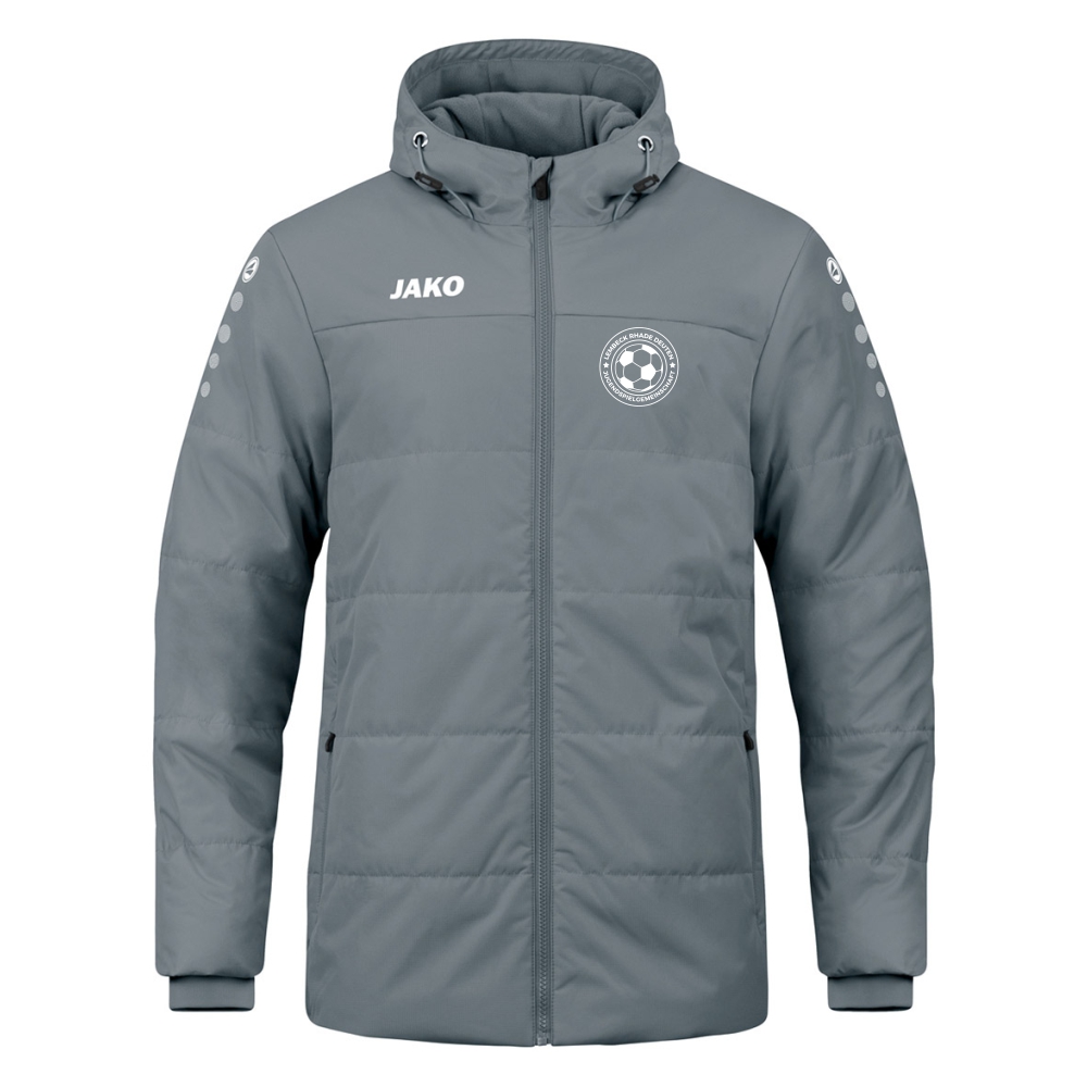 JSG Lembeck Rhade Deuten Coachjacke Team mit Kapuze grau-weiß