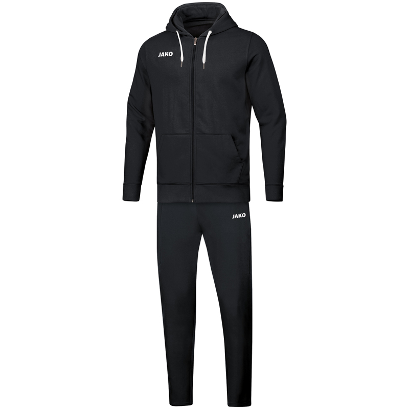 Jako Damen Jogginganzug Base mit Kapuze schwarz