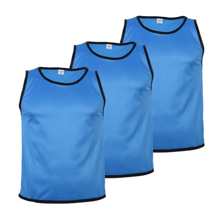 Cawila Trainingsleibchen BIB Kennzeichnungshemden | 3er Set blau