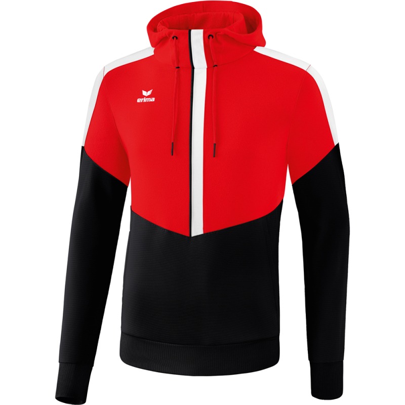 Erima Kinder Hoodie Squad rot-schwarz-weiß